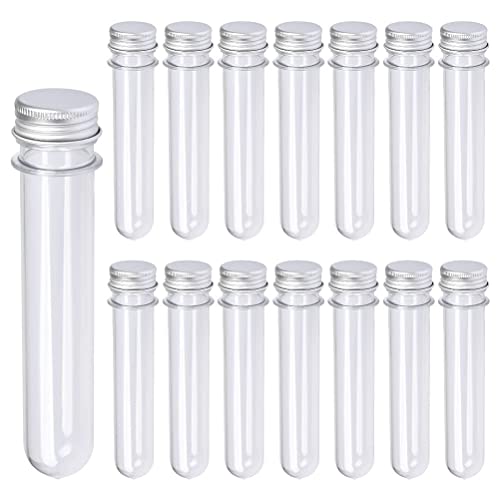Agwuoetr 30 STÜCKE 40ML Test ReagenzgläSer Aus Kunststoff mit Schraubverschluss Wiederverwendbare Transparente BehäLter RöHrchen Transparentes Reagenzglas von Agwuoetr