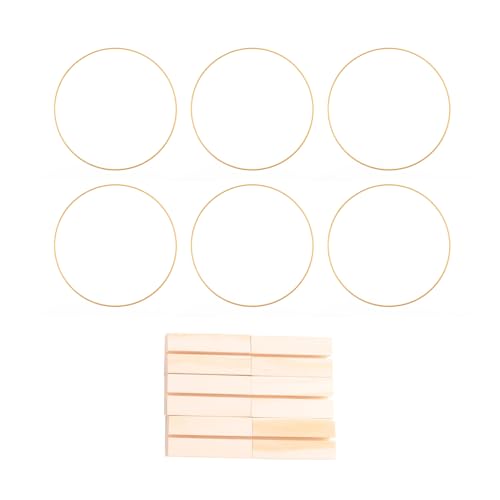 Agwuoetr 6 PCS 12 GroßEs Metall-Blumen-Reifen-MittelstüCk für Den Tisch, Goldener Kranzring mit 6 PCS-HolzhalterstäNdern, Reifenringe Agwuoetr 6 PCS 12 GroßEs Metall-Blumen-Reifen-MittelstüCk für Den Tisch, Goldener Kranzring mit 6 PCS-HolzhalterstäNdern, Reifenringe von Agwuoetr