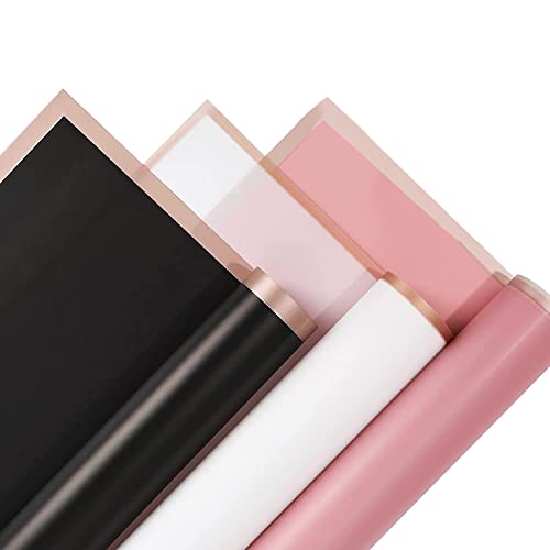 Agwuoetr 60 Blumen-Geschenkpapier, Rosa, Schwarz, Wasserfestes Blumenstrauß-Geschenkpapier mit Goldenem Agwuoetr 60 Blumen-Geschenkpapier, Rosa, Schwarz, Wasserfestes Blumenstrauß-Geschenkpapier mit Goldenem von Agwuoetr