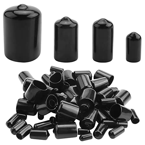 Agwuoetr 80 StüCk Gummi End Kappen Flexible Bolzen Abdeckungen Schraube Kappen Gewinde Schutz im 4 GrößEn 1/4 Bis 3/4 (Schwarz) von Agwuoetr