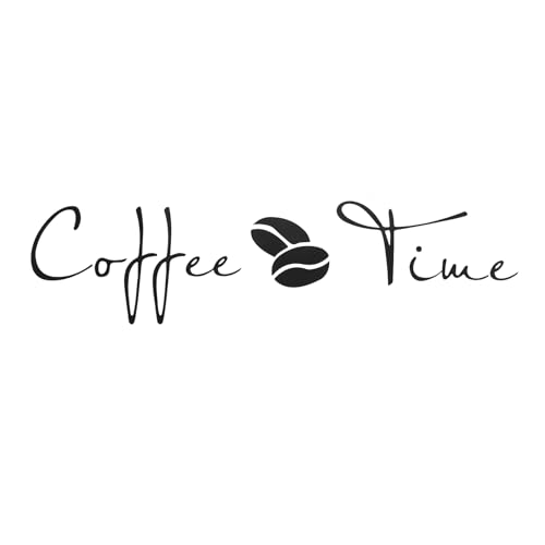 Agwuoetr Abnehmbare Wand PVC Aufkleber Decals Decor Art Schlafzimmer Design Wand Zitate für GlastüR Schwarz - Kaffeezeit von Agwuoetr