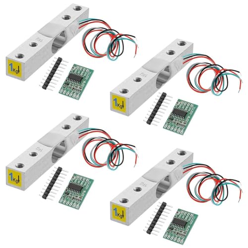 Agwuoetr Digitaler WäGezellen-Gewichtssensor-4 SäTze 1KG WäGezelle HX711 AD WäGeverstäRkermodul Drucksensor-ZellverstäRker von Agwuoetr