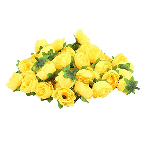 Agwuoetr Gelbe Stoff Seide KüNstliche Rose Flower Heads für Dekoration Packung mit 50 StüCk Agwuoetr Gelbe Stoff Seide KüNstliche Rose Flower Heads für Dekoration Packung mit 50 StüCk von Agwuoetr