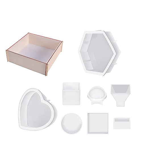 Agwuoetr Harzformen-Silikon-Set, Blumen-Epoxidharz, Einschließlich Sechseckiger und Quadratischer -Harzform Agwuoetr Harzformen-Silikon-Set, Blumen-Epoxidharz, Einschließlich Sechseckiger und Quadratischer -Harzform von Agwuoetr