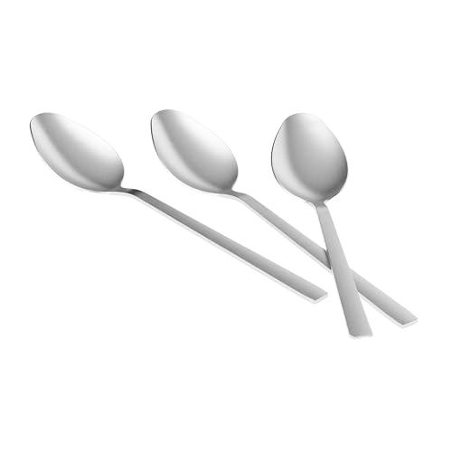 AGYO X12 Bond Matt – Set mit 3 Dessertlöffeln 15 cm aus Edelstahl 18/10 mit mattem Finish, schlanker und ergonomischer Griff, rostfrei, spülmaschinenfest von Agyo
