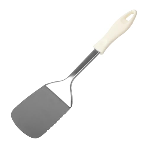 Flacher Pfannenwender aus Edelstahl – professionelles Küchenwerkzeug mit ergonomischem Griff aus Polypropylen – 32 x 8 cm von Agyo
