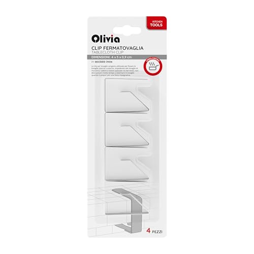 Tischtuchklammer 4 Stück - Edelstahlfedern 5 x 4 x 0,9 cm - Tischdeckenbefestigung für Tische im Innen- und Außenbereich, windfest von Agyo