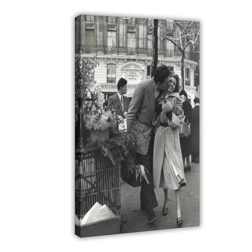 AhCor Robert Doisneau The Bouquet of Daffodils Paris 1950 Poster Leinwand Poster Schlafzimmer Dekor Sport Landschaft Büro Zimmer Dekor Geschenk Rahmenstil 60 x 90 cm von AhCor