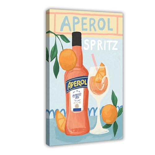 Aperol Spritz Poster (4) Leinwand Poster Schlafzimmer Dekor Sport Landschaft Büro Zimmer Dekor Geschenk Rahmenstil 40 x 60 cm von AhCor