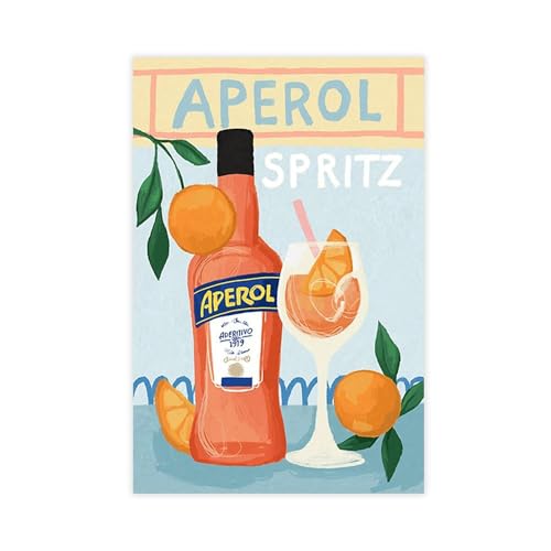 Aperol Spritz Poster (4) Leinwand Poster Wandkunst Dekor Druck Bild Gemälde für Wohnzimmer Schlafzimmer Dekoration ungerahmt 20 x 30 cm von AhCor