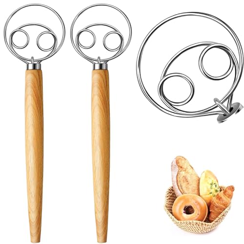 2 Stücke Schneebesen set Edelstahl Multifunktionaler Schneebesen Spiralschneebesen Ideal für die Zubereitung von Handgemachtem Teig Handgemachtem Sauerteigbrot Anderen Leckeren von AhLmA