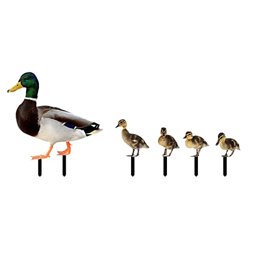 Ahagogo Enten Deko Figuren Frühlingsdeko Gartenstecker Zaunhocker Osterdeko Ente Figur Dekofigur Gartenfigur Acryl Garten Statue Gartendeko Tiere Stecker Rasen Ostern Dekoration (Multicolor, One Size) von Ahagogo