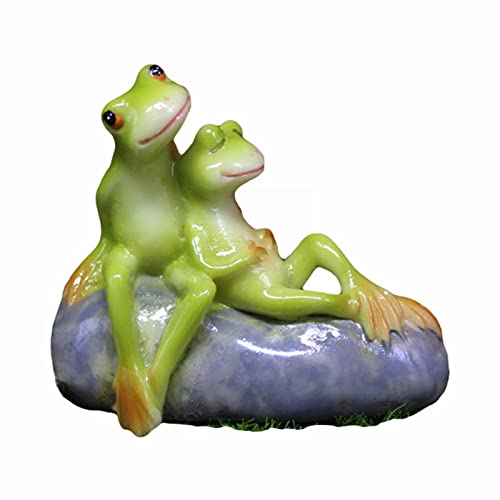 Ahagogo Frosch Gartendeko Balkon Deko Muttertagsgeschenk Geburtstagsgeschenk Für Frauen Garten Deko Frosch Gartenfiguren & Gartenstatuen Deko Garten Deko Draußen (Green #1, One Size) von Ahagogo