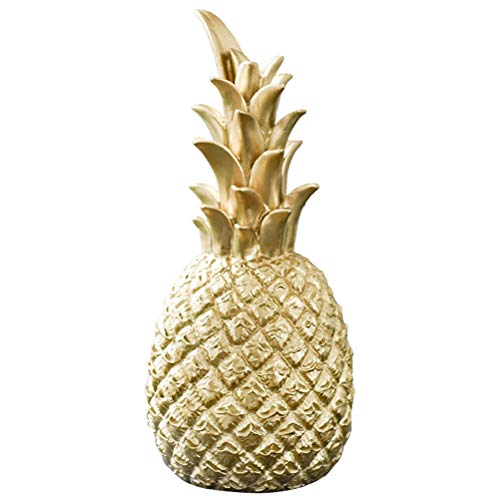 Deko Ananas Vintage Skulptur Dekofigur Wohnzimmer Weinschrank Fenster Desktop Desktop Dekoration(Golden,L) von Ahagut