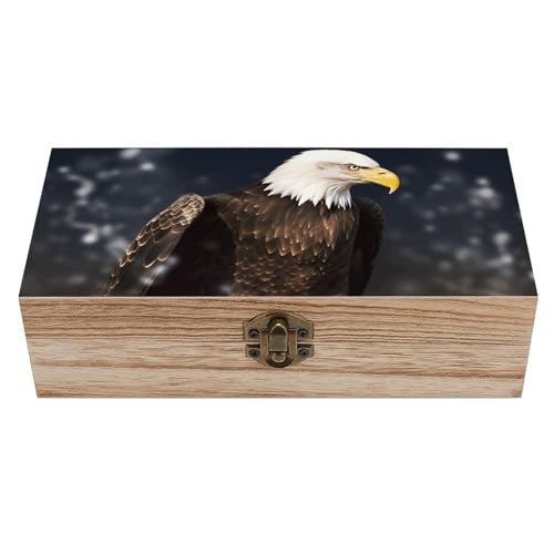 Adler Holzkiste Souvenir mit Deckel und Frontverschluss Büro Schreibtisch Organizer Behälter Andenken von Ahdyr