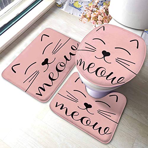Ahdyr Happy Valentines Day Badematte, 14. Februar, Blumenstrauß, Blumen-Design, Badezimmermatten-Set, 3-teilig, Teppich, WC-Sitz-Deckelbezug, Matte, rutschfeste Unterlage von Ahdyr