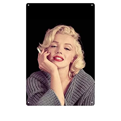 Ahdyr Marilyn Monroe Metall Blechschild Gemälde für Bars Plakette Plakat für Cafe Bar Pub Bier Wanddekoration Höhle Bier Zeichen Kunst Nostalgic Blechschild Dekor-20X30Cm von Ahdyr