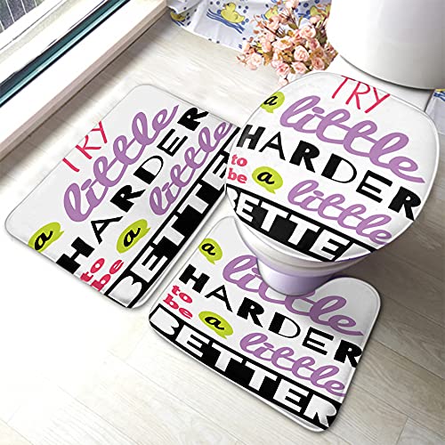 Ahdyr Motivierendes Zitat Badematten-Set Try A Little Harder to Be A Little Better Word Badezimmermatte 3-teiliger Teppich Toilettensitzdeckelbezug rutschfeste Matte Anti-Rutsch-Pad Ahdyr Motivierendes Zitat Badematten-Set Try A Little Harder to Be A Little Better Word Badezimmermatte 3-teiliger Teppich Toilettensitzdeckelbezug rutschfeste Matte Anti-Rutsch-Pad von Ahdyr