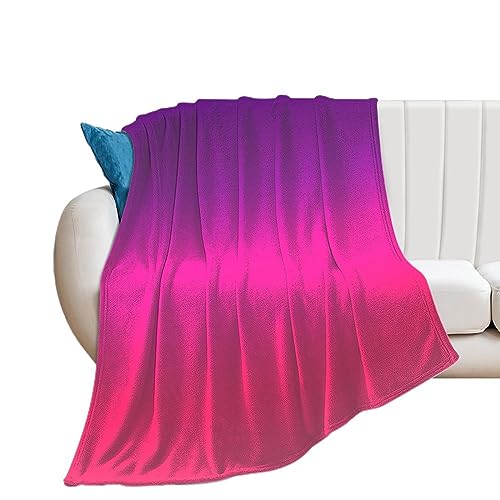 Ahdyr Plüsch-Überwurfdecke, lila und rosa Ombre-Design, weiche, Flauschige, gemütliche Decke, Flanelldecken, ganzjährig für Sofa, Couch, Bett, 127 x 152 cm von Ahdyr