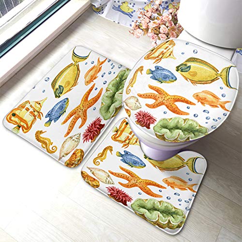 Badematten-Set mit Leopardenmuster, 3-teilig, Fell, Gepard, Tierhaut, Punkte, wild gepunktetes Leder, Tiger, wiederholte Badematten für Badezimmer, saugfähiger, rutschfester Teppich, 59,9 x 39,9 cm, Badematten-Set mit Leopardenmuster, 3-teilig, Fell, Gepard, Tierhaut, Punkte, wild gepunktetes Leder, Tiger, wiederholte Badematten für Badezimmer, saugfähiger, rutschfester Teppich, 59,9 x 39,9 cm, von Ahdyr