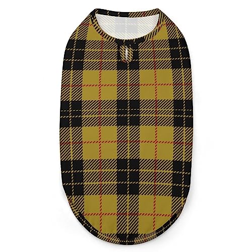 Clan Macleod Hunde-Shirts mit schottischem Tartan-Karomuster, Sommer-Haustier-T-Shirts, weiches, ärmelloses Tank-Top, Haustier-Kleidung für kleine Welpen und Katzen von Ahdyr