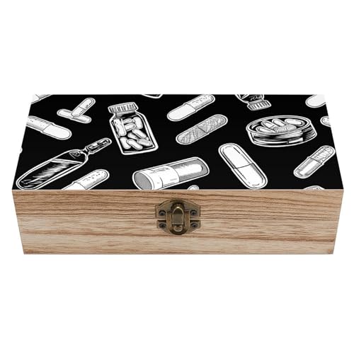 Flaschen und Gips Holzkiste Souvenir mit Deckel und Frontverschluss Büro Schreibtisch Organizer Behälter Andenken von Ahdyr