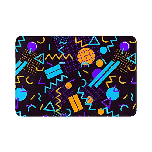 Fußmatten für den Innen- und Außenbereich, Retro-Gittergeometrie, Schmutzfänger, Fußmatte, super saugfähige Fußmatten, Mikrofaser, schmutzabweisende Fußmatten, 23,6 x 15,7 Zoll, für Büro, Garage, Wä von Ahdyr