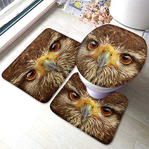 Hawk Badematten-Set Natur Tier Vogel Braun Feder Schnabel Augen Badezimmermatte 3-teilig Teppich Toilettensitzdeckel Abdeckung rutschfeste Matte Anti-Rutsch-Pad Hawk Badematten-Set Natur Tier Vogel Braun Feder Schnabel Augen Badezimmermatte 3-teilig Teppich Toilettensitzdeckel Abdeckung rutschfeste Matte Anti-Rutsch-Pad von Ahdyr