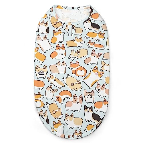 Hunde-Shirts mit Corgi-Muster, Sommer-Haustier-T-Shirts, weiches, ärmelloses Tank-Top, Haustier-Kleidung für kleine Welpen und Katzen Hunde-Shirts mit Corgi-Muster, Sommer-Haustier-T-Shirts, weiches, ärmelloses Tank-Top, Haustier-Kleidung für kleine Welpen und Katzen von Ahdyr