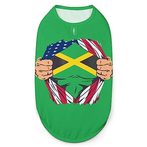 Hunde-Shirts mit jamaikanischem Blut im Inneren der US-Flagge, Sommer-Haustier-T-Shirts, weiches, ärmelloses Tank-Top, Haustierkleidung für kleine Welpen und Katzen Hunde-Shirts mit jamaikanischem Blut im Inneren der US-Flagge, Sommer-Haustier-T-Shirts, weiches, ärmelloses Tank-Top, Haustierkleidung für kleine Welpen und Katzen von Ahdyr