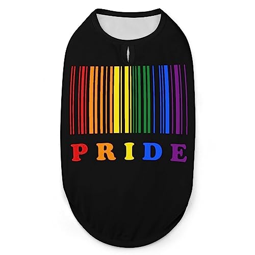 LGBT Pride Barcode-Hunde-Shirts, Sommer-Haustier-T-Shirts, weiches, ärmelloses Tank-Top, Haustier-Kleidung für kleine Welpen und Katzen von Ahdyr
