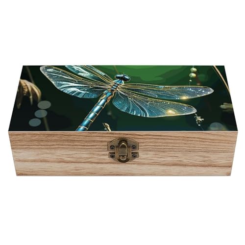Libelle Grüne Holzkiste Souvenir mit Deckel und Frontverschluss Büro Schreibtisch Organizer Behälter Andenken Libelle Grüne Holzkiste Souvenir mit Deckel und Frontverschluss Büro Schreibtisch Organizer Behälter Andenken von Ahdyr