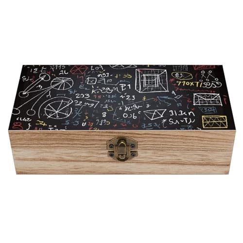 Mathematik und Physik Holzkiste Souvenir mit Deckel und Frontverschluss Büro Schreibtisch Organizer Behälter Andenken von Ahdyr