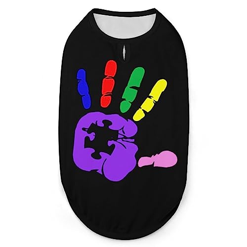 Puzzle-Handabdruck-Hunde-Shirts, Sommer-Haustier-T-Shirts, weiches, ärmelloses Tank-Top, Haustier-Kleidung für kleine Welpen und Katzen Puzzle-Handabdruck-Hunde-Shirts, Sommer-Haustier-T-Shirts, weiches, ärmelloses Tank-Top, Haustier-Kleidung für kleine Welpen und Katzen von Ahdyr