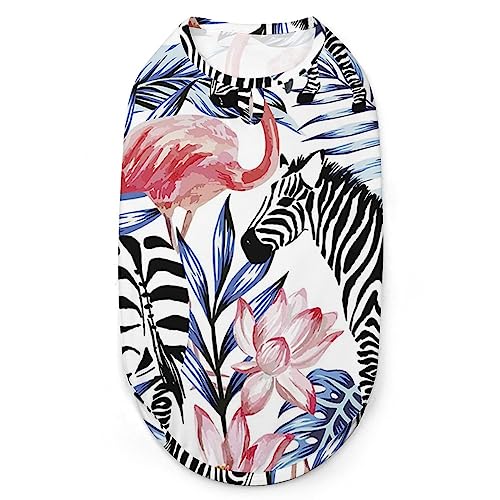 Rosa Flamingo- und Zebra-Hunde-Shirts, Sommer-Haustier-T-Shirts, weiche, ärmellose Tank-Top-Haustierkleidung für kleine Welpen und Katzen Rosa Flamingo- und Zebra-Hunde-Shirts, Sommer-Haustier-T-Shirts, weiche, ärmellose Tank-Top-Haustierkleidung für kleine Welpen und Katzen von Ahdyr