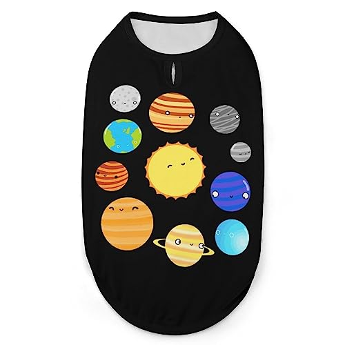 Sonnensystem-Planet-Hunde-Shirts, Sommer-Haustier-T-Shirts, weiches, ärmelloses Tank-Top, Haustier-Kleidung für kleine Welpen und Katzen von Ahdyr