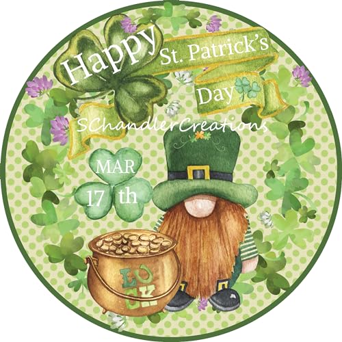 Blechschild Happy Saint Patricks Day Kranz Schild, St. Patricks Day Kranz Schild, Zwerg St. Patricks Kranz Schild, runder Kranzschild, Metallschild, 20,3 x 20,3 cm Blechschild Happy Saint Patricks Day Kranz Schild, St. Patricks Day Kranz Schild, Zwerg St. Patricks Kranz Schild, runder Kranzschild, Metallschild, 20,3 x 20,3 cm von Ahee