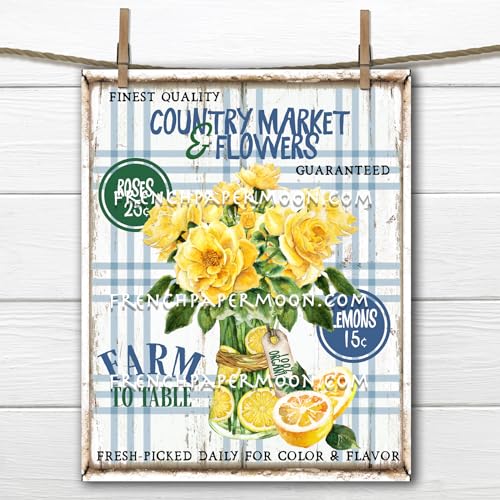 Blechschilder Farmhouse Lemons Yellow Rose Plaid Farmers Market Fruit Sign Tiered Tray Sign Metallschild 20,3 x 15,2 cm Blechschilder Farmhouse Lemons Yellow Rose Plaid Farmers Market Fruit Sign Tiered Tray Sign Metallschild 20,3 x 15,2 cm von Ahee