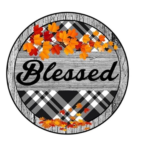 Rundes Vintage-Blechschild Segensschild Herbstblattschild Herbstschild Metall rundes Kranzschild mit Kranz 20,3 x 20,3 cm Rundes Vintage-Blechschild Segensschild Herbstblattschild Herbstschild Metall rundes Kranzschild mit Kranz 20,3 x 20,3 cm von Ahee