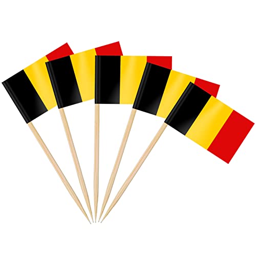 AhfuLife 100 Stück Belgien Zahnstocher Flaggen, Belgische Deko Fahne Klein Mini Zahnstocher für 2024 EM Euro Eurovision Song Contest Olympische Cupcake Topper Toothpick Cocktail Partydeko Pub Deko AhfuLife 100 Stück Belgien Zahnstocher Flaggen, Belgische Deko Fahne Klein Mini Zahnstocher für 2024 EM Euro Eurovision Song Contest Olympische Cupcake Topper Toothpick Cocktail Partydeko Pub Deko von AhfuLife