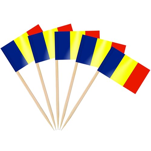 AhfuLife 100 Stück Rumänien Zahnstocher Flaggen, RUMÄNISCHE Deko Fahne Klein Mini Zahnstocher für 2025 EM Euro Eurovision Song Contest Olympische Cupcake Topper Toothpick Cocktail Partydeko Pub Deko AhfuLife 100 Stück Rumänien Zahnstocher Flaggen, RUMÄNISCHE Deko Fahne Klein Mini Zahnstocher für 2025 EM Euro Eurovision Song Contest Olympische Cupcake Topper Toothpick Cocktail Partydeko Pub Deko von AhfuLife