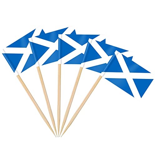 AhfuLife 100 Stück Schottland Zahnstocher Flaggen,Schottische Deko Fahne Klein Mini Zahnstocher für 2025 EM Euro Eurovision Song Contest Olympische Cupcake Topper Toothpick Cocktail Partydeko Pub Deko AhfuLife 100 Stück Schottland Zahnstocher Flaggen,Schottische Deko Fahne Klein Mini Zahnstocher für 2025 EM Euro Eurovision Song Contest Olympische Cupcake Topper Toothpick Cocktail Partydeko Pub Deko von AhfuLife