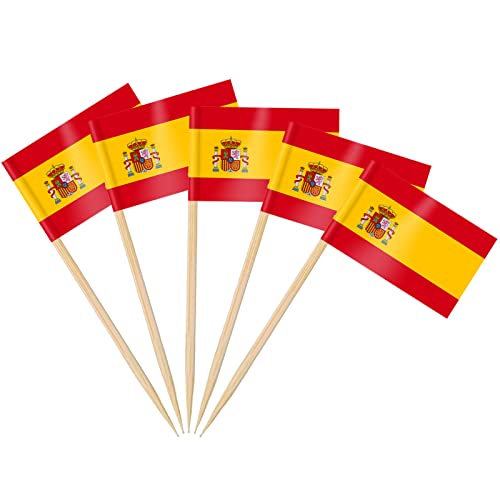 AhfuLife 100 Stück Spanien Zahnstocher Flaggen, Spanische Deko Fahne Klein Mini Zahnstocher für EM Euro Eurovision WM Olympische Cupcake Topper Toothpick Cocktail Partydeko Restaurant Pub Deko AhfuLife 100 Stück Spanien Zahnstocher Flaggen, Spanische Deko Fahne Klein Mini Zahnstocher für EM Euro Eurovision WM Olympische Cupcake Topper Toothpick Cocktail Partydeko Restaurant Pub Deko von AhfuLife