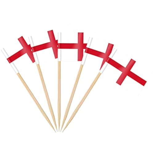 AhfuLife 200 Stück England Zahnstocher Flaggen, Englische Deko Fahne Klein Mini Zahnstocher für 2025 Damen Fußball EM Eurovision Olympische Cupcake Topper Toothpick Cocktail Party Pub Deko AhfuLife 200 Stück England Zahnstocher Flaggen, Englische Deko Fahne Klein Mini Zahnstocher für 2025 Damen Fußball EM Eurovision Olympische Cupcake Topper Toothpick Cocktail Party Pub Deko von AhfuLife