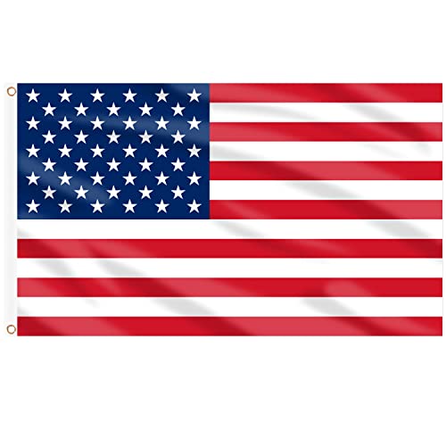 AhfuLife USA Flagge 90 x 150 cm für Amerika Deko 2025, 2 Stück Amerika Fahne Leuchtenden Farben mit Messing-Ösen, Amerika Flagge USA Flag für Amerika USA Deko 4. Juli WM Hausgarten Party Bar Deko von AhfuLife