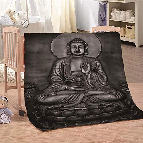 Ahhblan Kuscheldecke Flauschige Decke Buddha Figur Wohndecke Microfaser Flanell Decke Super Weiche Fleece Sofadecke Überwurfdecke für Kinder Kuschelige Reisedecke 150x200 cm von Ahhblan