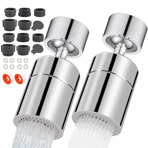 Ahigh 2x Wasserhahn Aufsatz Set, 2 Strahlarten Perlatoren für Wasserhähne & 360° Schwenkbarer Strahlregler mit M22/M24 Wasserhahn Verlängerung für wasserhahn Brause Küche Bad Aufsatz Ahigh 2x Wasserhahn Aufsatz Set, 2 Strahlarten Perlatoren für Wasserhähne & 360° Schwenkbarer Strahlregler mit M22/M24 Wasserhahn Verlängerung für wasserhahn Brause Küche Bad Aufsatz von Ahigh