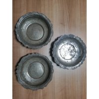 Antike Kupfer Dekorative Platte 3-Teilig von Ahnavintage