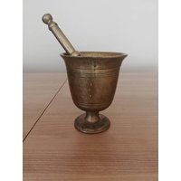 Vintage Messing Mörser Stößel Set von Ahnavintage