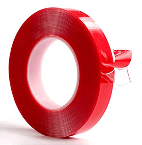 Ahorraluz 1 Doppelseitiges Acryl-Klebeband, extra stark, LED-Streifen 220 V bis 14 mm, transparent, hitzebeständig, Acryl-PET, 5 m lang, 12 mm breit, 1 mm dick, Einheitsgröße von PLAYLUZ